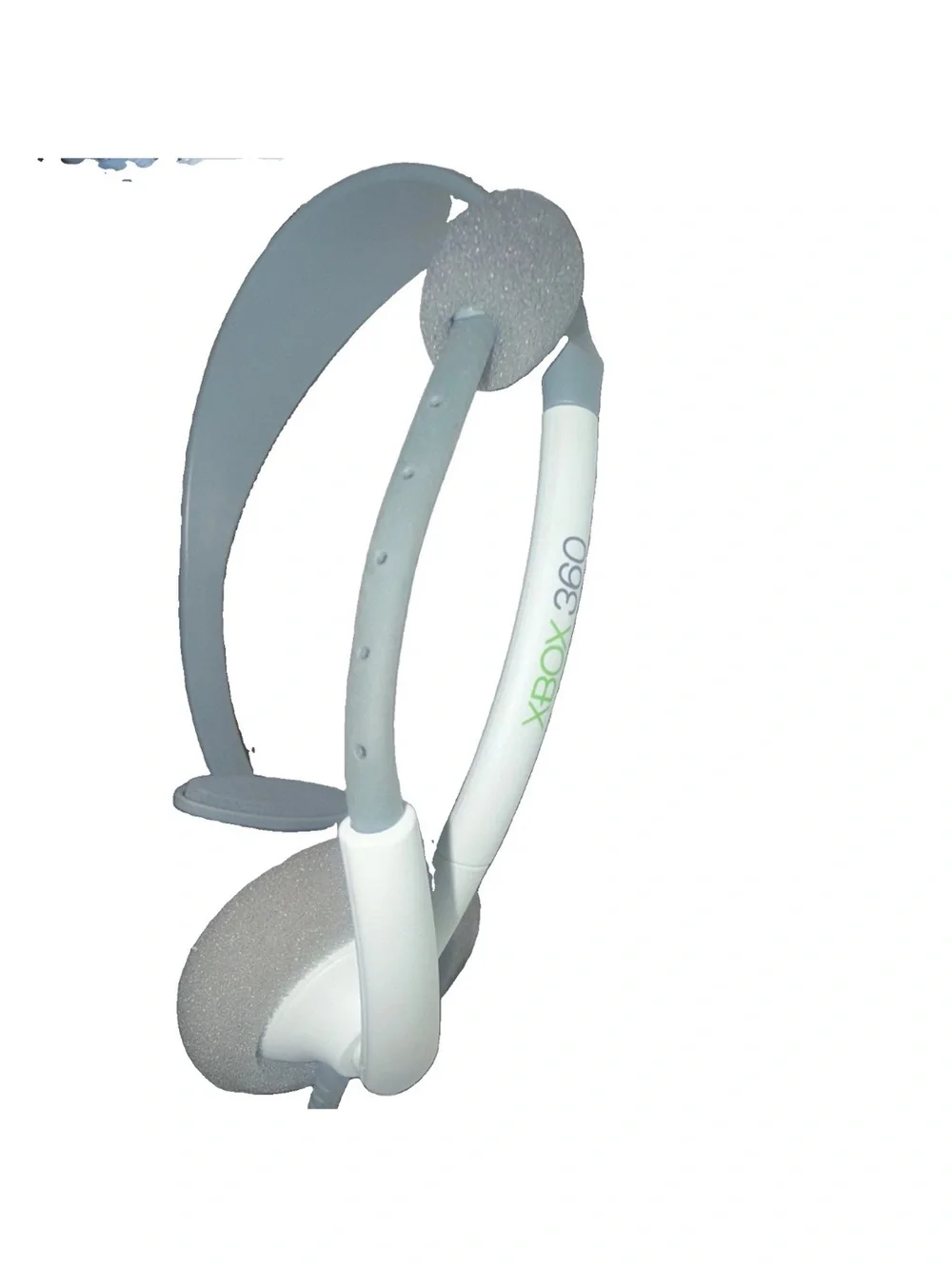 Xbox 360 Wired Mono Headset with Foam Mic Cover in Light Gray and White